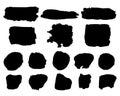 Vector set of black paint, ink strokes, brushes, lines, stains i Royalty Free Stock Photo