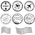 Vector set of Black Postal Stamps