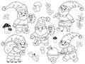 Vector Set of Cute Cartoon Gnomes Royalty Free Stock Photo