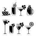 Vector set of black and white illustration Royalty Free Stock Photo
