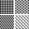 Vector set black and white optical illusions. Seamless texture.