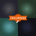 Vector set of blank chalkboard texture backgrounds with different colors Royalty Free Stock Photo