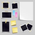 Vector set of blank paper objects. Empty white sheet of A4 Royalty Free Stock Photo
