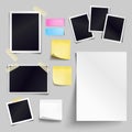 Vector set of blank paper objects. Empty white sheet of A4