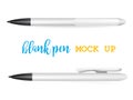 Vector Set of Blank Pens.Template for advertising and corporate identity.Mock Up Template Ready For Your Design. Vector Isolated