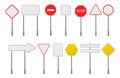 Vector set of blank traffic road signs Royalty Free Stock Photo