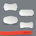 Vector Set of Blank White Paper Retro Labels.