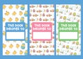 Vector set of bookmarks for children with cute easter bunny theme.