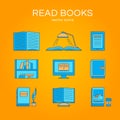 Vector set of books