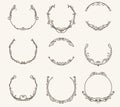 Vector set of border circle frame - vintage style