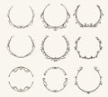 Vector set of border circle frame - vintage style