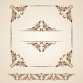 Vector set of borders, decorative elements. Royalty Free Stock Photo