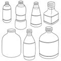 Vector set of bottle