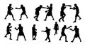 Vector set of boxers silhouettes. illustration for design.