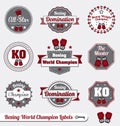 Vector Set: Boxing Champion Labels and Icons