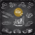 Vector set of bread and bakery products. Royalty Free Stock Photo