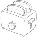 Vector set of bread and toaster