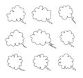 Vector set of bubbles for thinking or speech text Royalty Free Stock Photo
