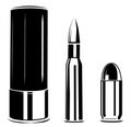 Vector set bullet caliber of weapon Royalty Free Stock Photo