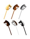 Vector set bundle of six different hobby horse