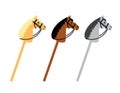 Vector set bundle of three color flat hobby horse Royalty Free Stock Photo