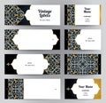 Vector set of business cards in Eastern style. Royalty Free Stock Photo