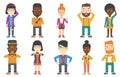 Vector set of business characters. Royalty Free Stock Photo