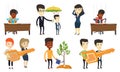 Vector set of business characters.