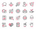 Vector Set of Business icons related to Add person, World money and Cocktail. Vector