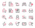 Vector Set of Business icons related to Blocked card, Chemistry beaker and Electricity. Vector