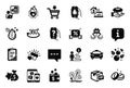 Vector Set of Business icons related to Blog, Medical tablet and Heart flame. Vector