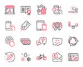 Vector Set of Business icons related to E-mail, Mobile devices and Lightning bolt. Vector