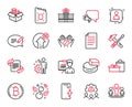 Vector Set of Business icons related to Engineering team, Winner and Developers chat. Vector