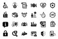 Vector Set of Business icons related to Heart, Time management and Rfp. Vector