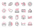 Vector Set of Business icons related to Mattress, Outsource work and Women headhunting. Vector