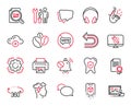 Vector Set of Business icons related to Monitor repair, Certificate and 360 degrees. Vector