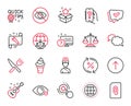 Vector Set of Business icons related to Not looking, Loan percent and Quick tips. Vector