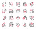 Vector Set of Business icons related to Online buying, People voting and Quiz test. Vector