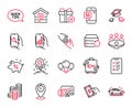 Vector Set of Business icons related to Recovery server, Throw hats and Helping hand. Vector