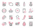 Vector Set of Business icons related to Signature, Love letter and Medical help. Vector Royalty Free Stock Photo