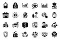 Vector Set of Business icons related to Teamwork chart, Chart and Delivery boxes. Vector