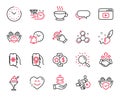 Vector Set of Business icons related to Touchscreen gesture, Smile chat and Ice cream. Vector