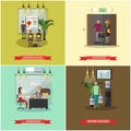Vector set of business people concept posters, banners.
