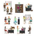Vector set of business people icons, design elements, flat style Royalty Free Stock Photo