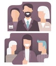 Vector set of business people icons in flat gradient style Royalty Free Stock Photo