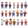 Vector set of business people, such as policeman Royalty Free Stock Photo