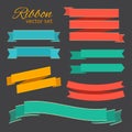 Vector set of business ribbons vintage style for design