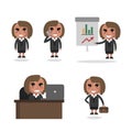 Business woman vector set