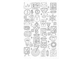 Vector set of bussines icons in doodle style