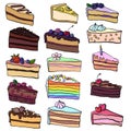 Vector set of cakes Royalty Free Stock Photo